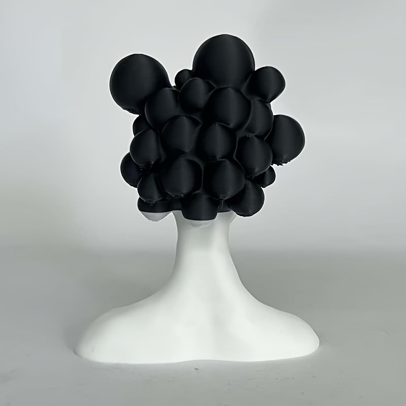 Tnessential Black and White Contrasting Abstract African Sculpture 3D Decor