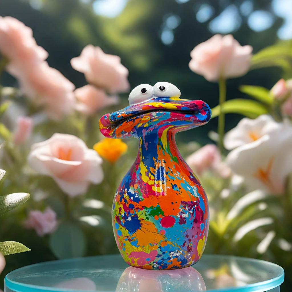 Tnessential Charming Big-mouth Frog Resin Figurine 3D Decor