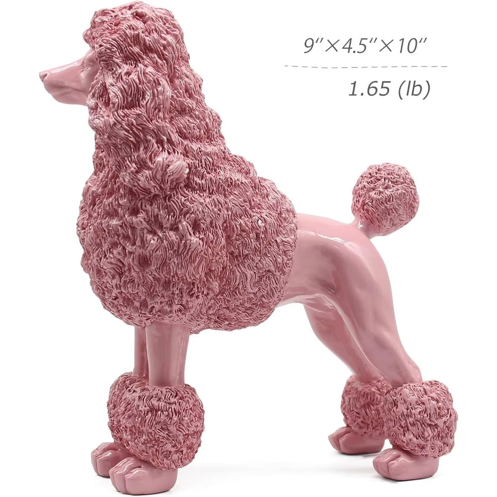 Tnessential Decorative Sculpture of a Pink Poodle 3D Decor