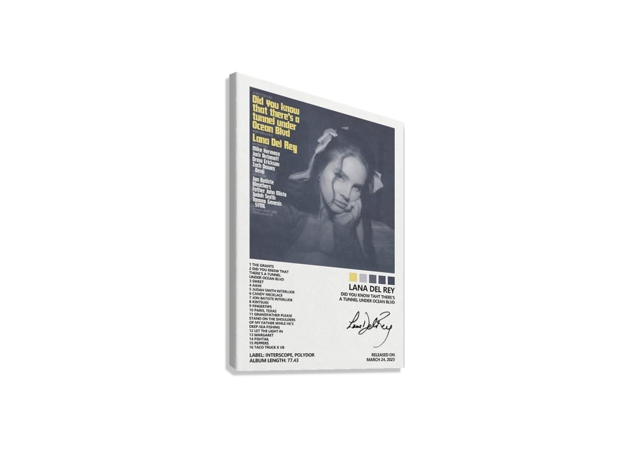 LANA DEL RAY " OCEAN BLVD " CANVAS POSTER