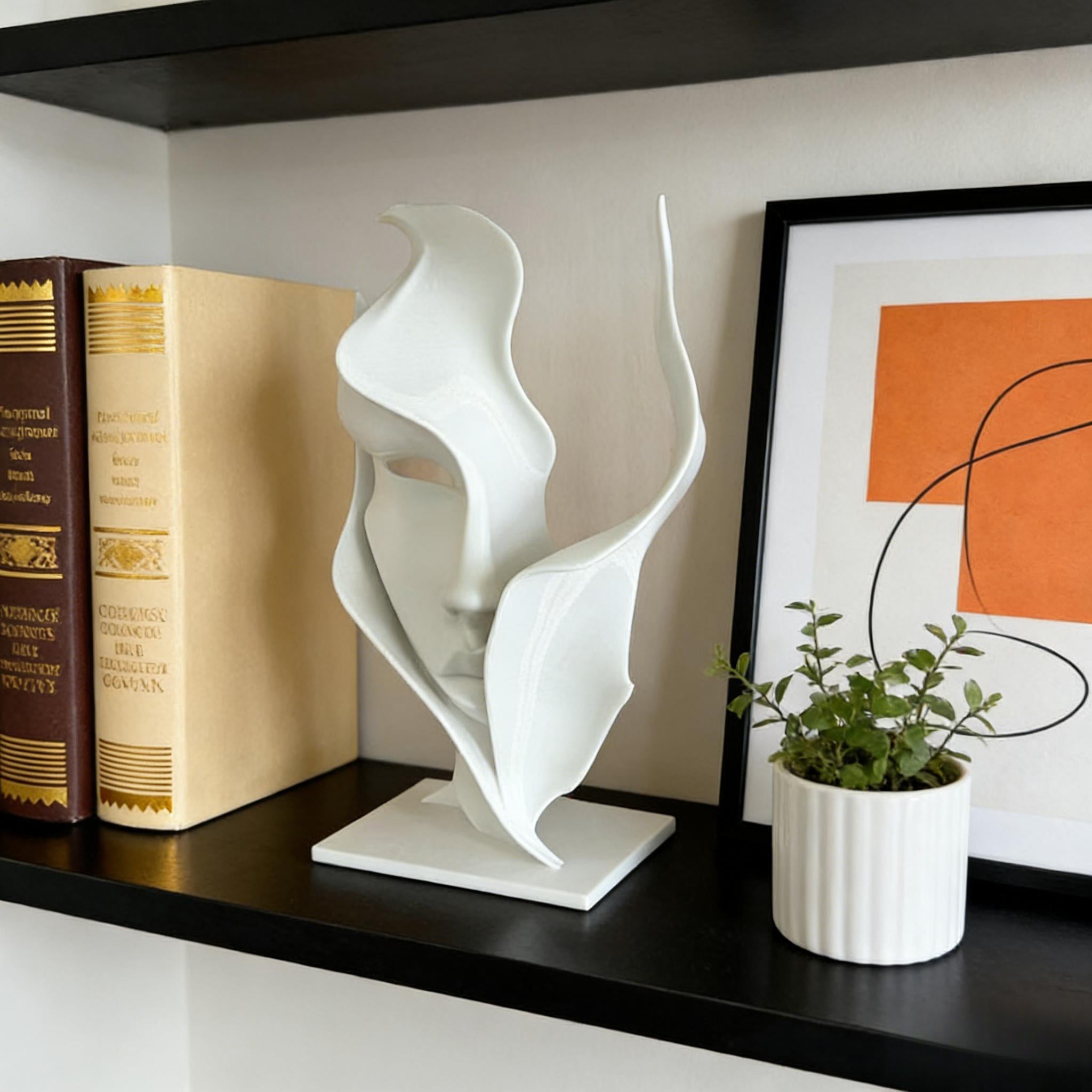 Tnessential White Art Half-face Sculpture 3D Decor