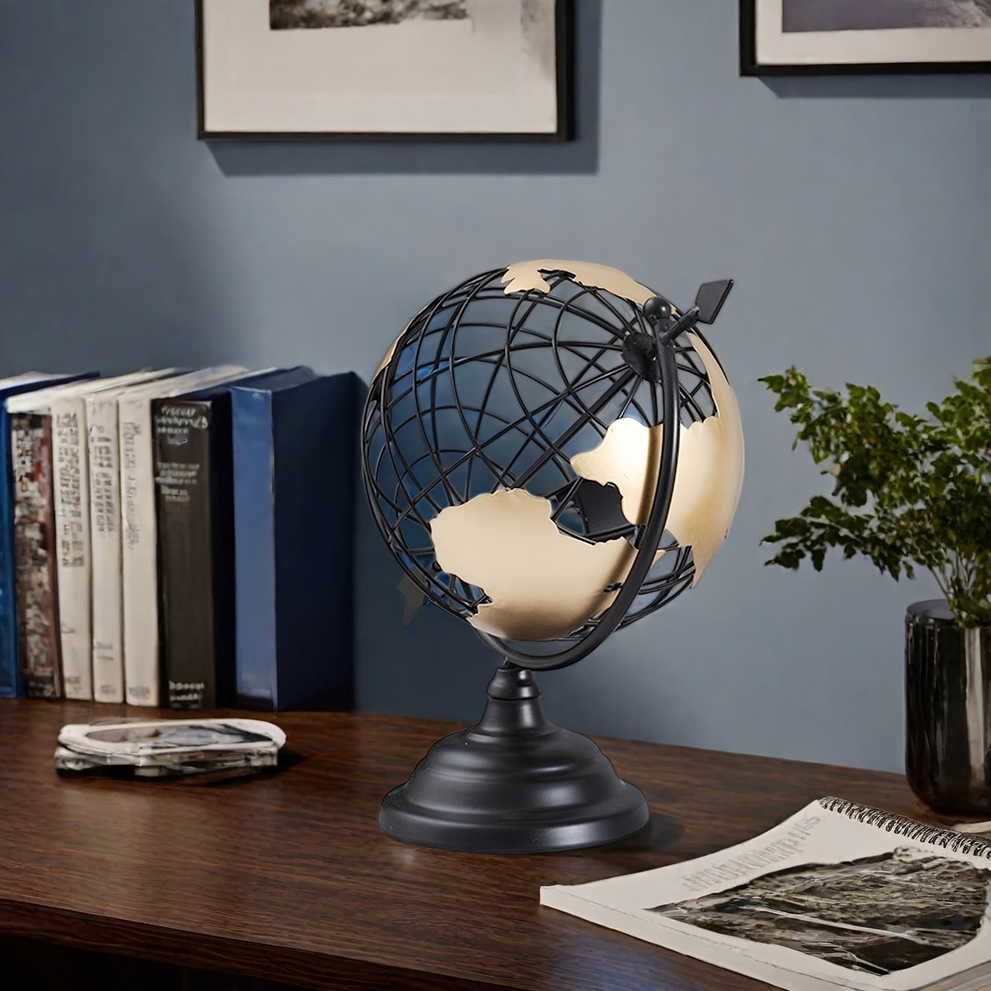 Tnessential Minimalist Hollow Creative Home Office Ornaments Globe 3D Decor