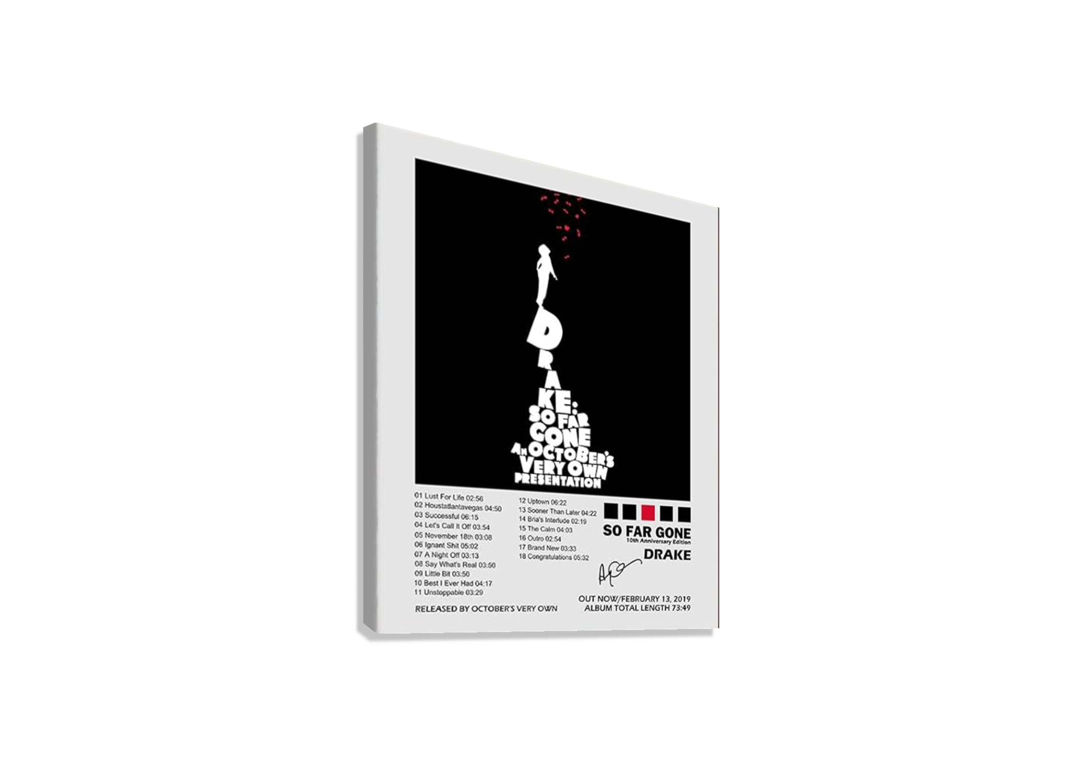 DRAKE " SO FAR GONE " CANVAS POSTER