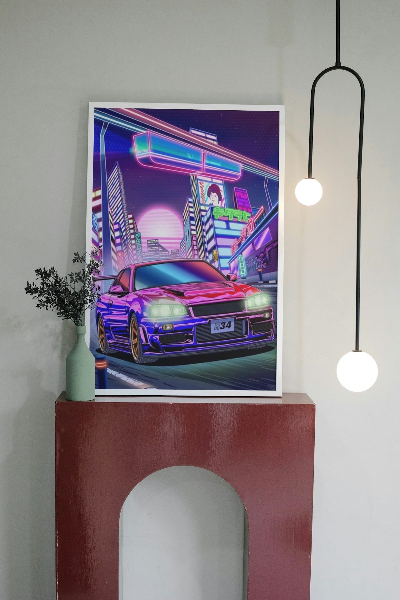 JDM NISSIAN SKYLINE R 34 CAR CANVAS POSTER