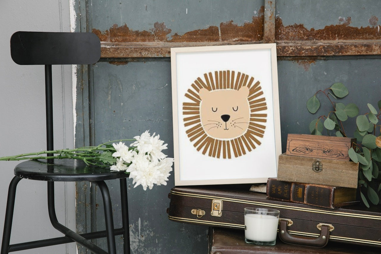 NURCERY LION CANVAS POSTER