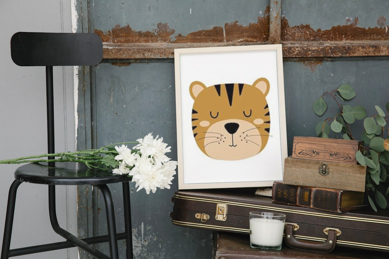 CUTE NURCERY TIGER CANVAS POSTER