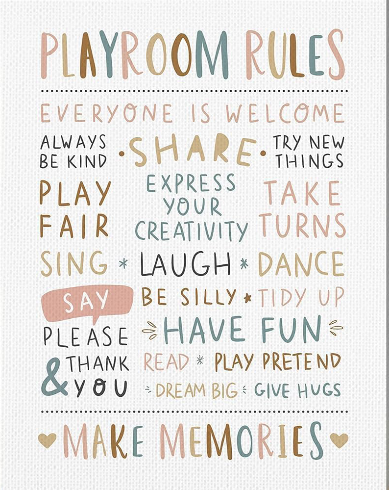 KID'S PLAYROOM RULES CANVAS POSTER