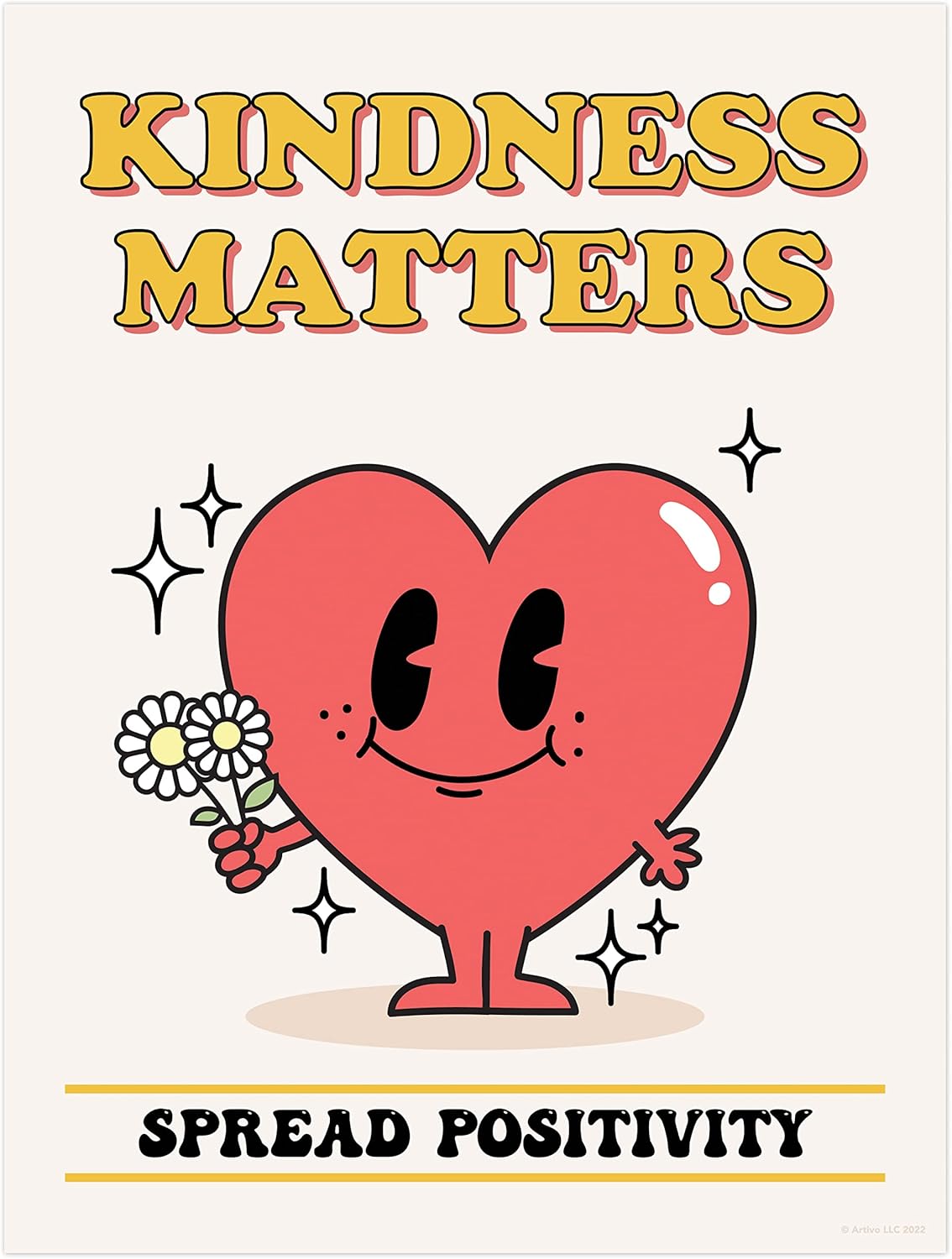 CUTE HEART CANVAS POSTER " KINDESS MATTERS "