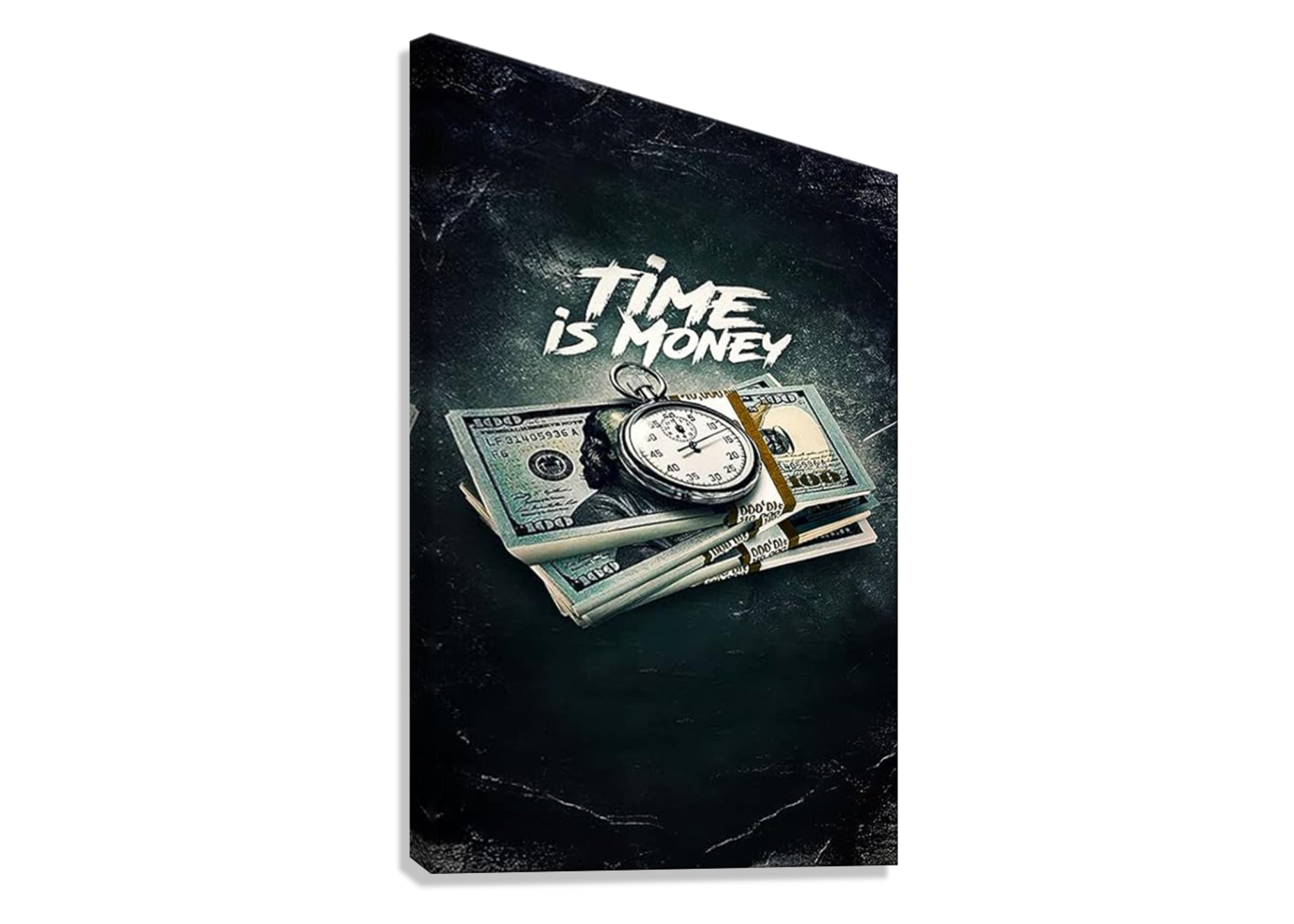 "TIME IS MONEY" MOTIVATIONAL CANVAS POSTER