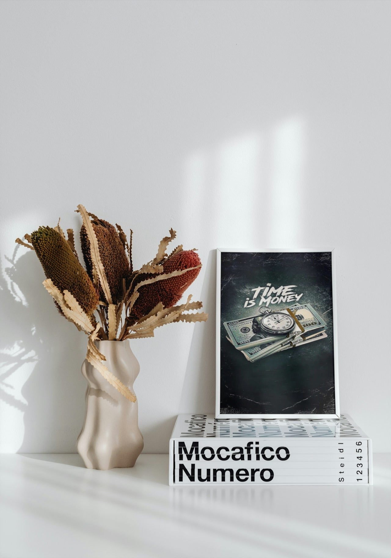 "TIME IS MONEY" MOTIVATIONAL CANVAS POSTER