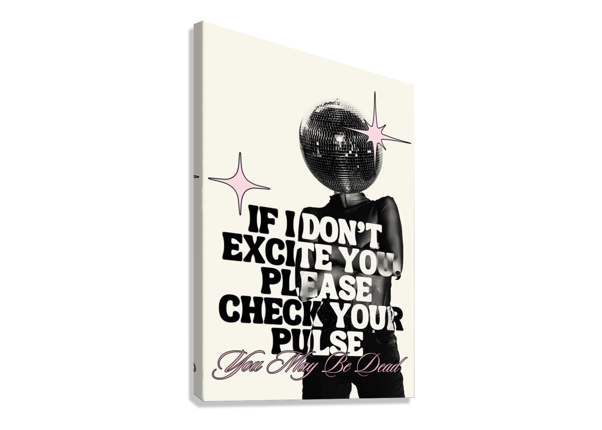 CUTE QUIRKY CANVAS POSTER "IF I DONT EXCITE YOU PLEASE CHECK YOUR PULSE"