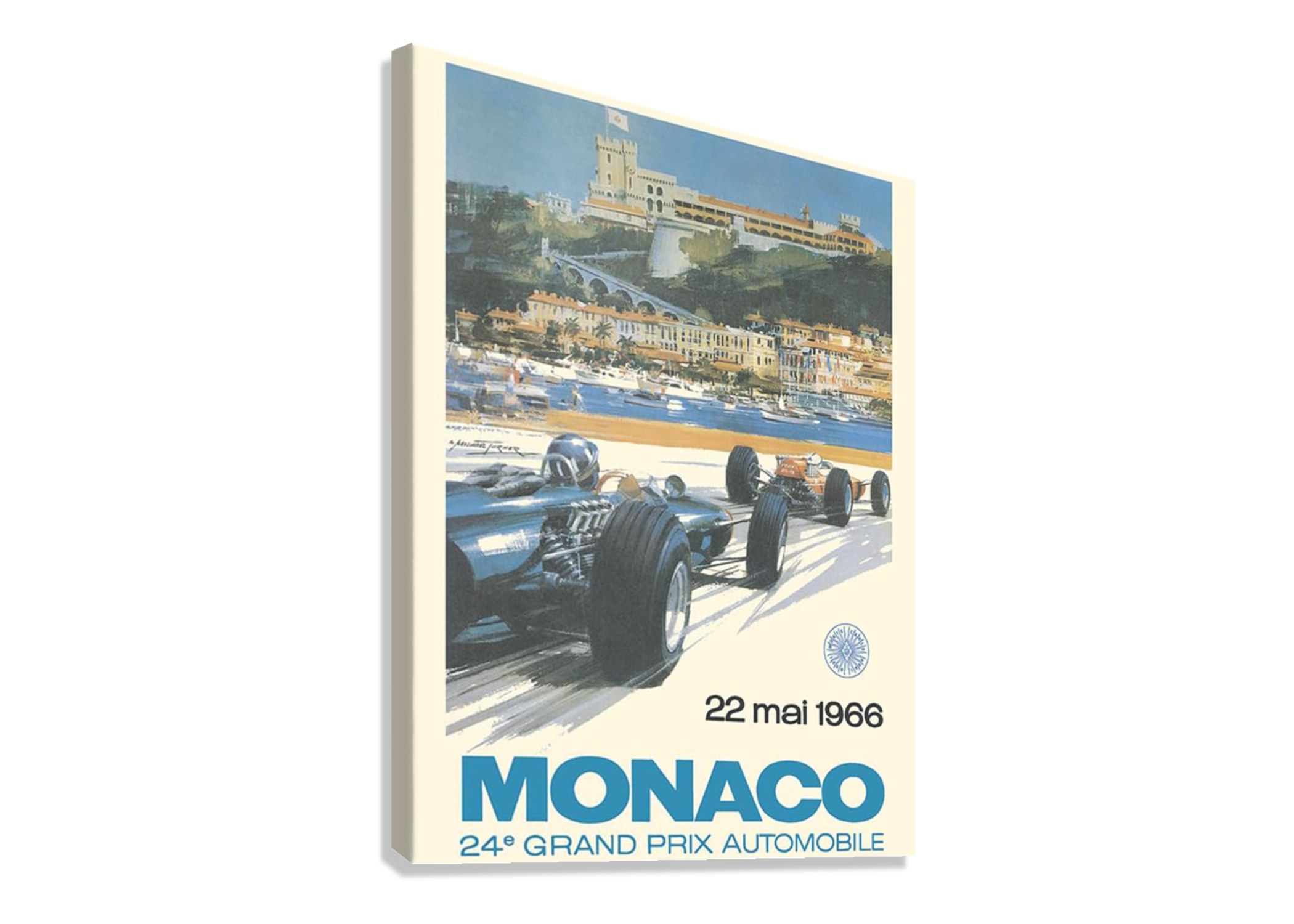 F1 VINTAGE MONACO CANVAS POSTER