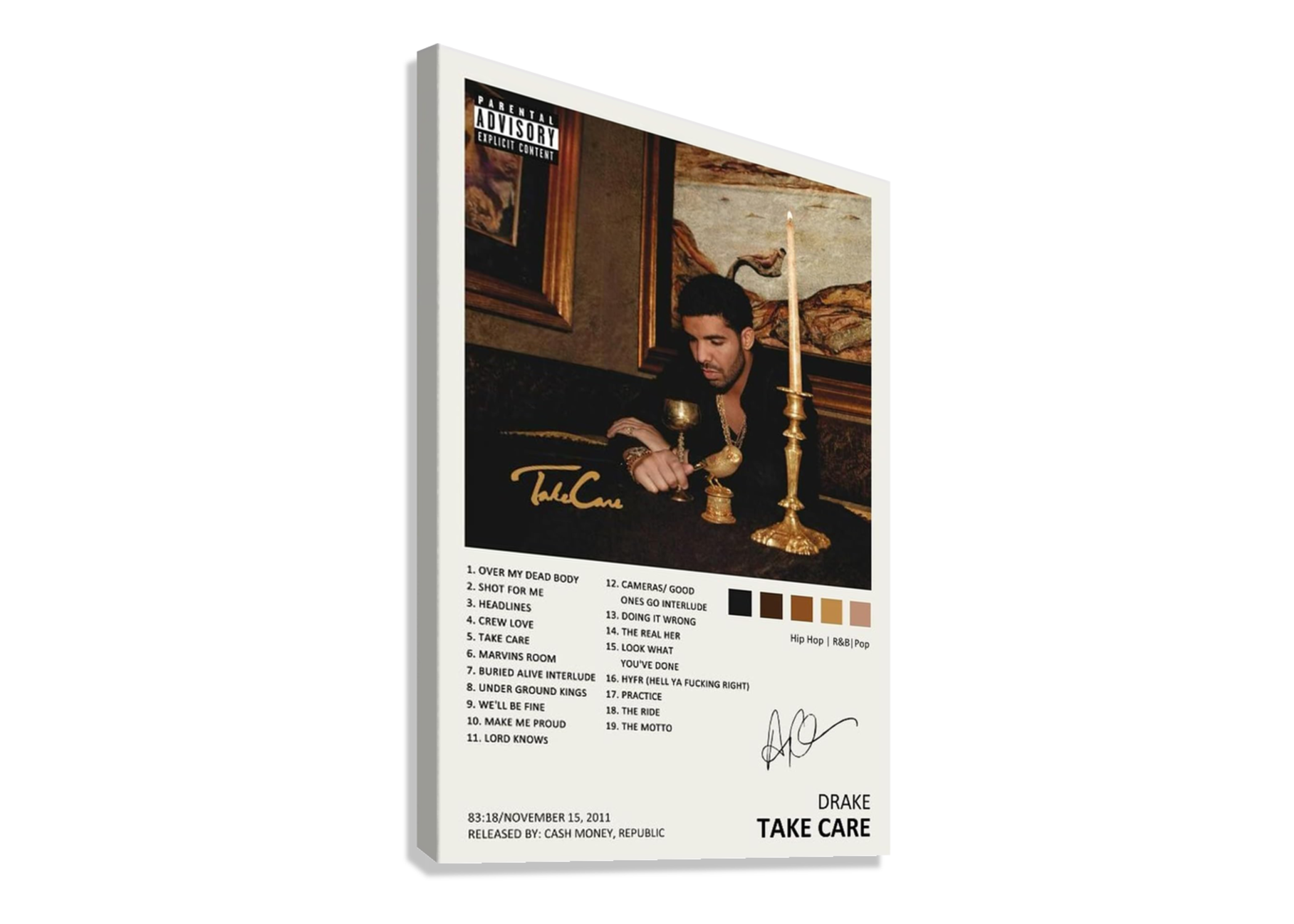 DRAKE "TAKE CARE" CANVAS POSTER