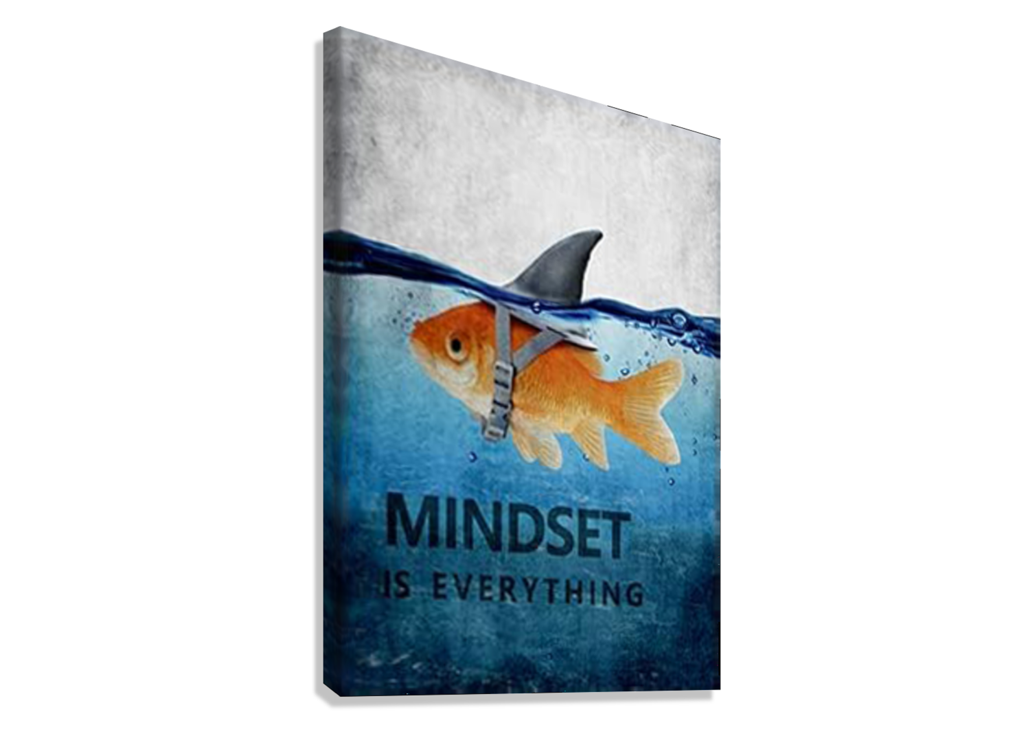 MOTIVATIONAL CANVAS POSTER GOLD FISH "MINDSET IS EVERYTHING"