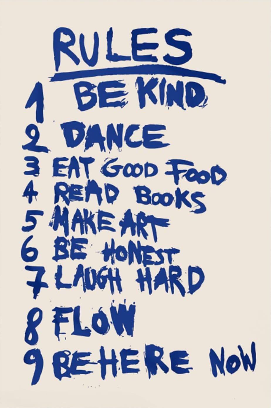 9 RULES FUNNY CUTE CANVAS POSTER