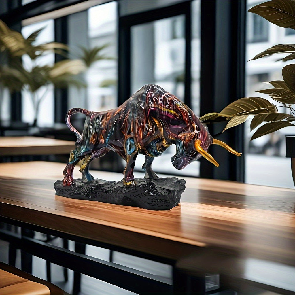 Tnessential Bull Sculpture Statue 3D Decor