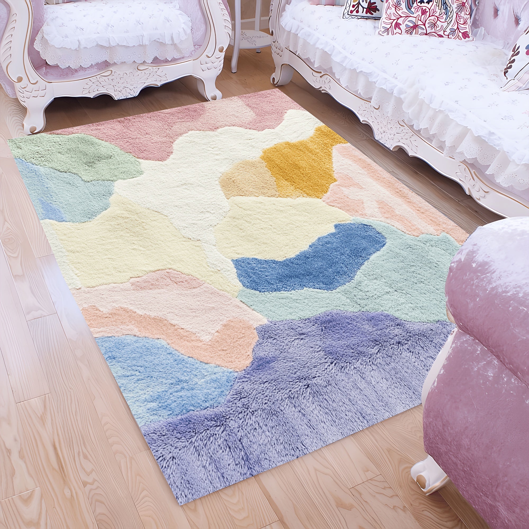 PINK GRADIENT RUG view 9