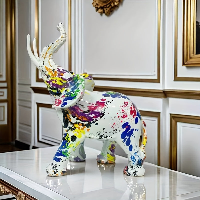 Tnessential Colorful European Elephant Statue 3D Decor