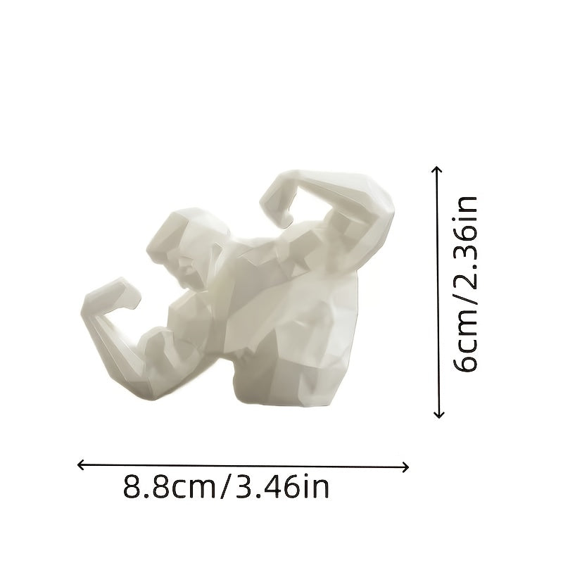 Tnessential White 3D Men's Muscular Statue Bodybuilding Ornament Home 3D Decor