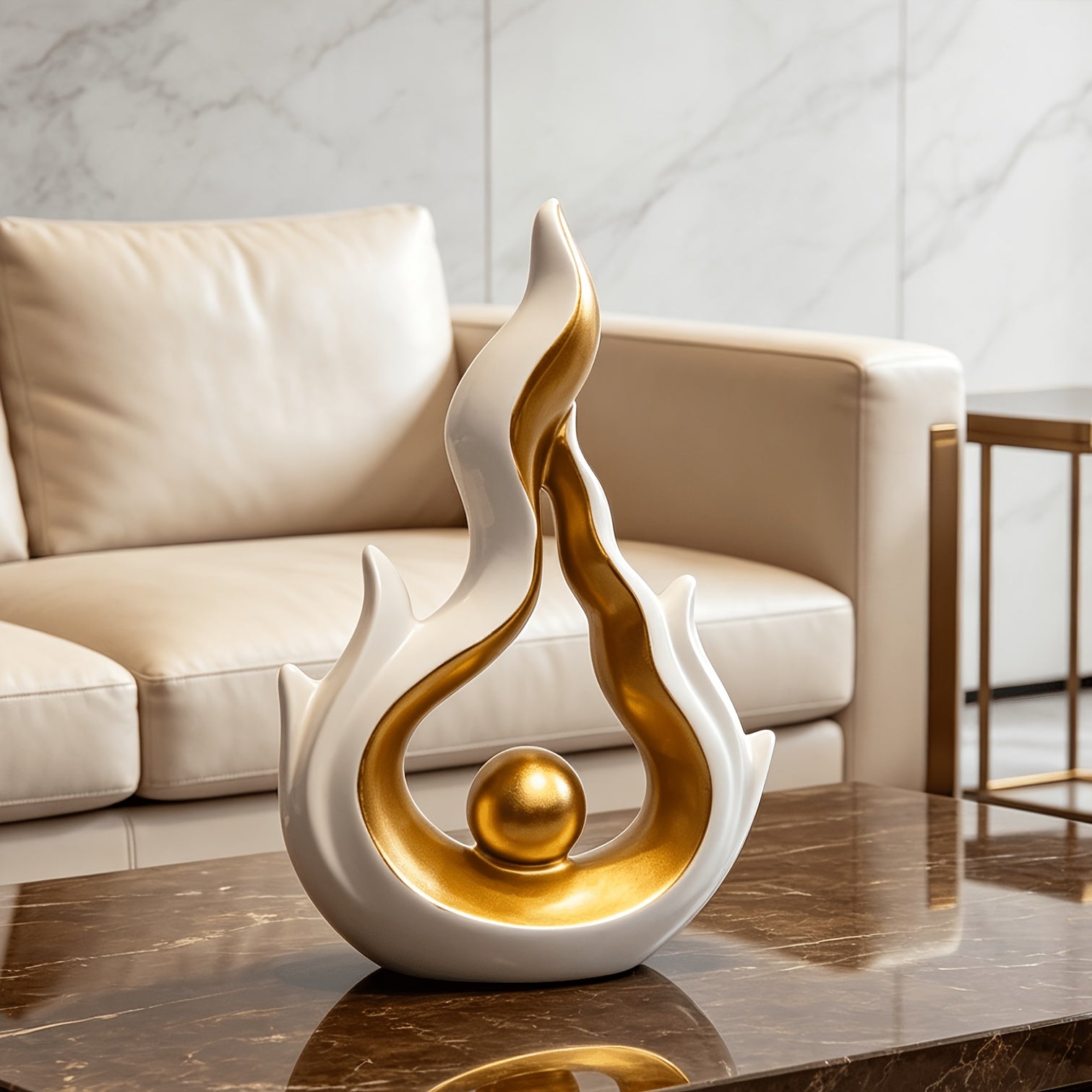 Tnessential Abstract Flame Sculpture 3D Decor