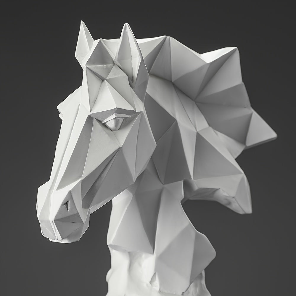 Tnessential Modern Geometric Horse Head Sculpture 3D Decor