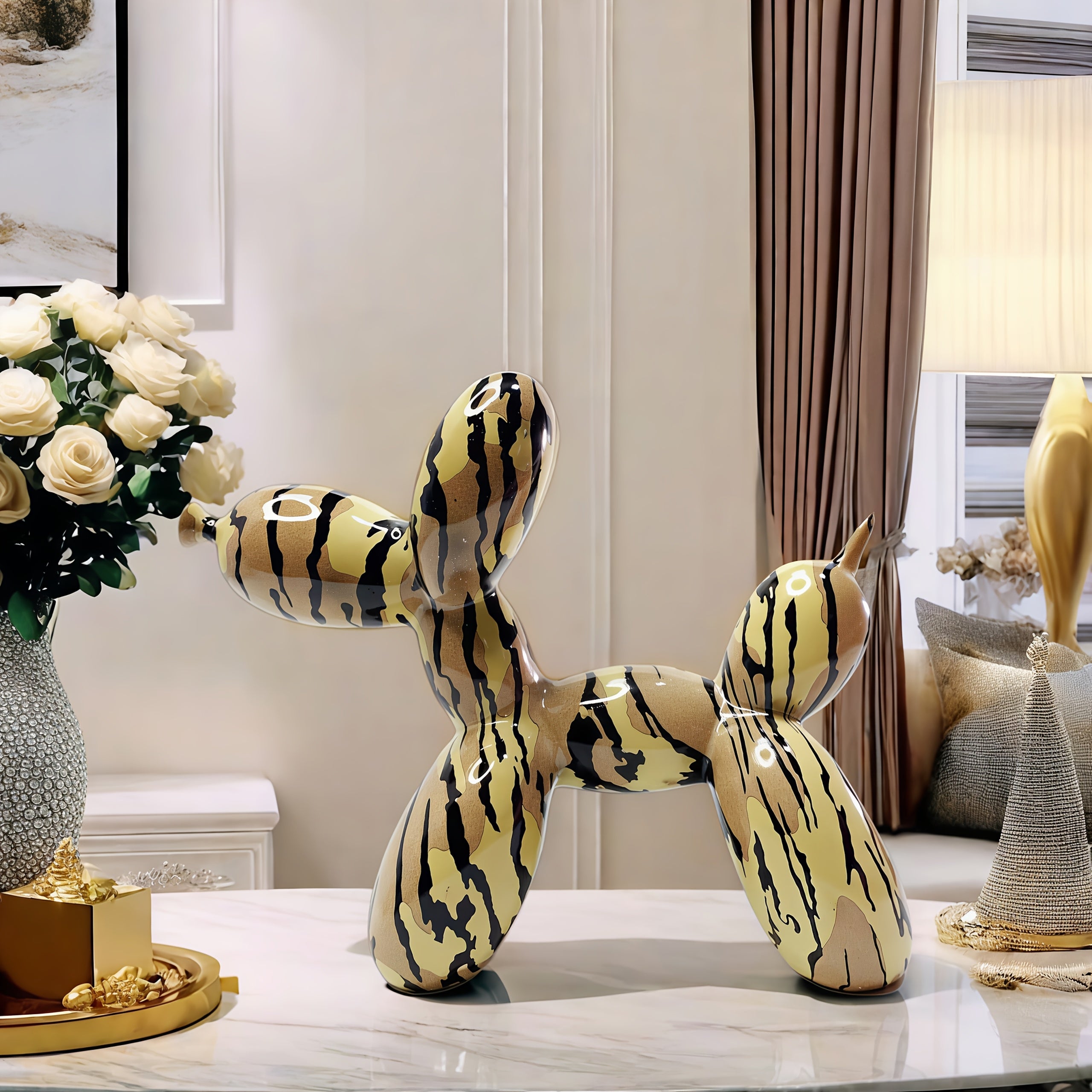 Tnessential Modern Abstract Dog Statue 3D Decor