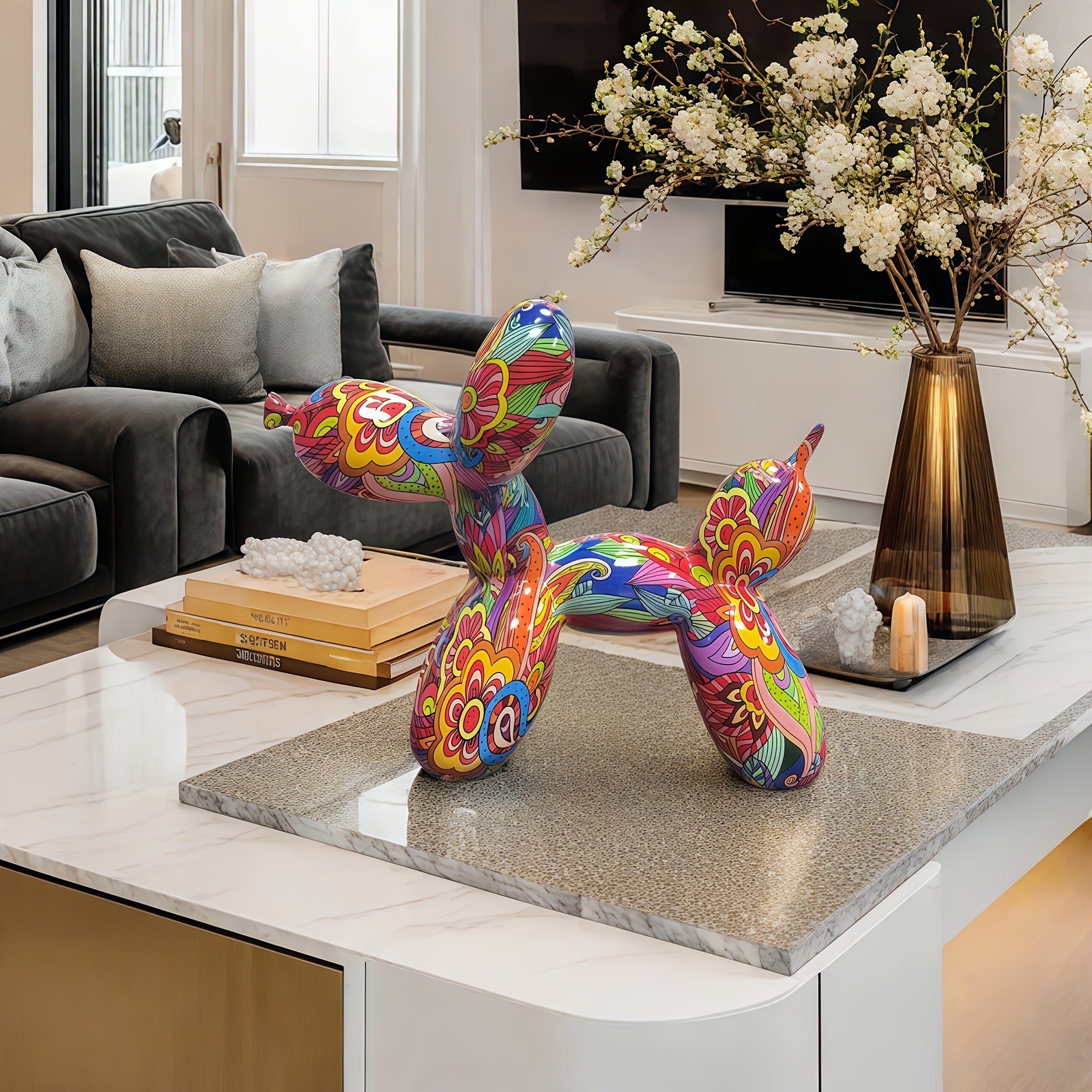 Tnessential Creative and Dazzling Abstract Decorative Resin Statues Are 3D Decor