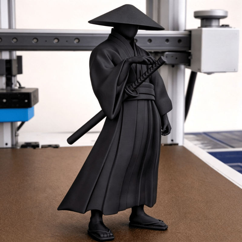 Tnessential Cool Standing Samurai Statue 3D Decor