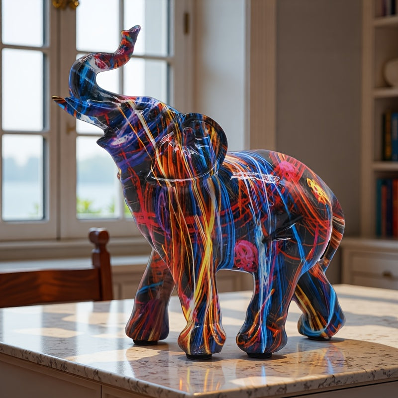 Tnessential Elephant Ornament Resin Wealth Guardian Entrance Office 3D Decor