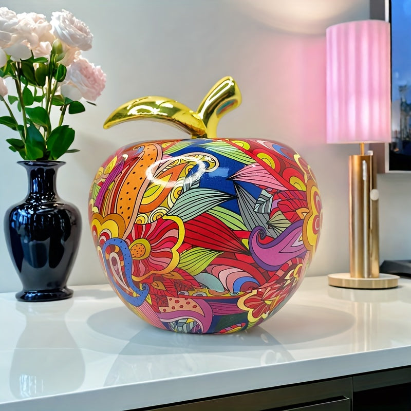 Tnessential Modern Resin Fruit Sculpture in the Shape of an Apple 3D Decor