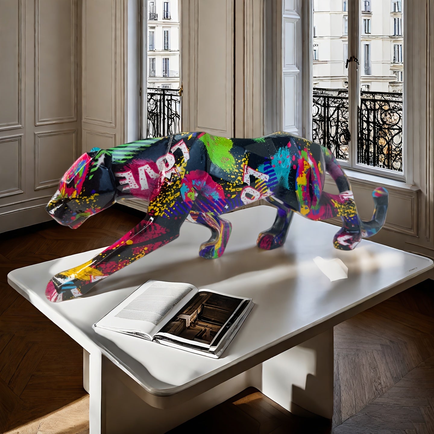 Tnessential Geometric Leopard-shaped Ornament 3D Decor