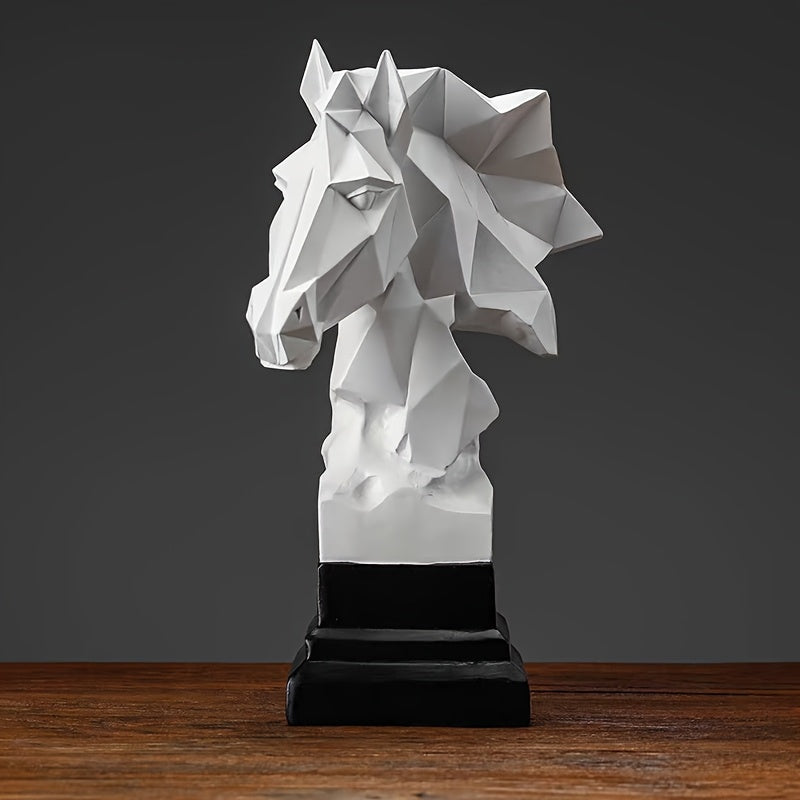 Tnessential Modern Geometric Horse Head Sculpture 3D Decor