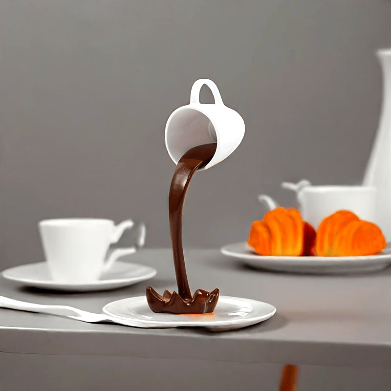 Tnessential Creative Inverted Floating Resin Coffee Cup Decoration 3D Decor