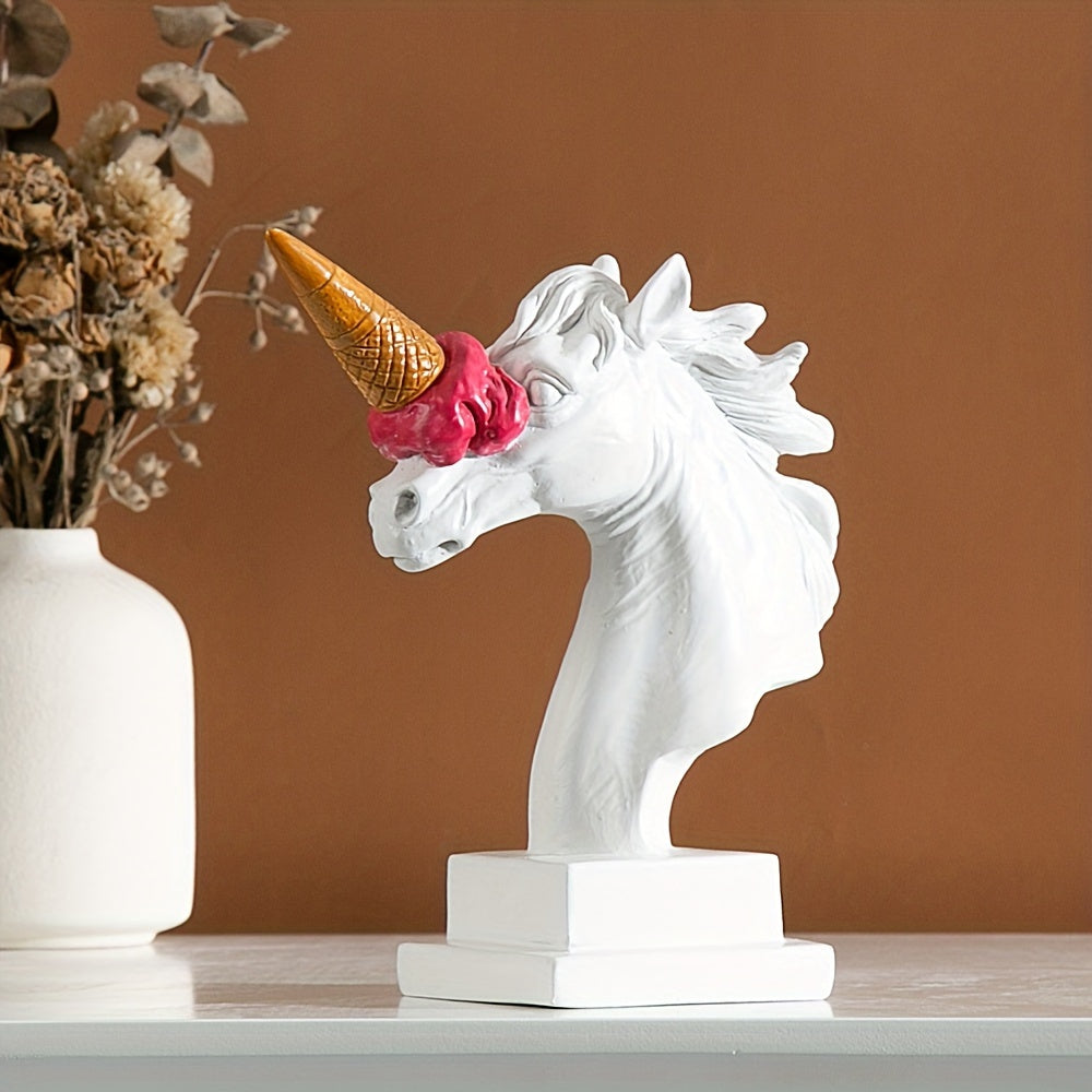Tnessential European-style Hot Selling Ice Cream Horse Head Sculpture 3D Decor