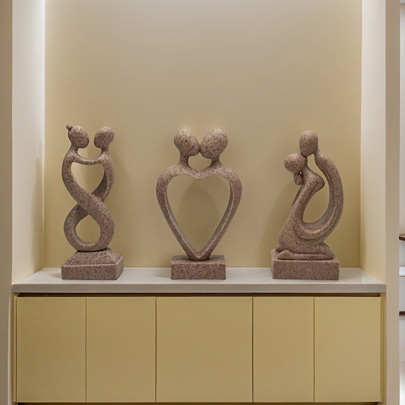 Tnessential Abstract Art Figure Decoration Sandstone Couple Kissing 3D Decor