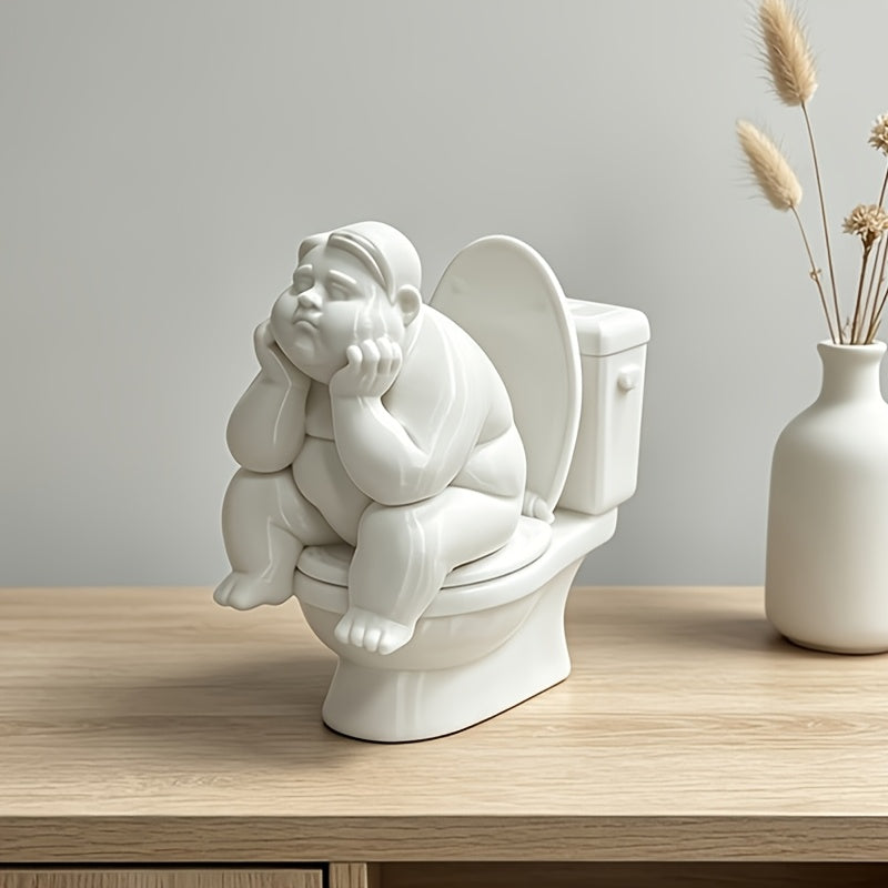 Tnessential Fun Toilet Thinker Figurine 3D Decor