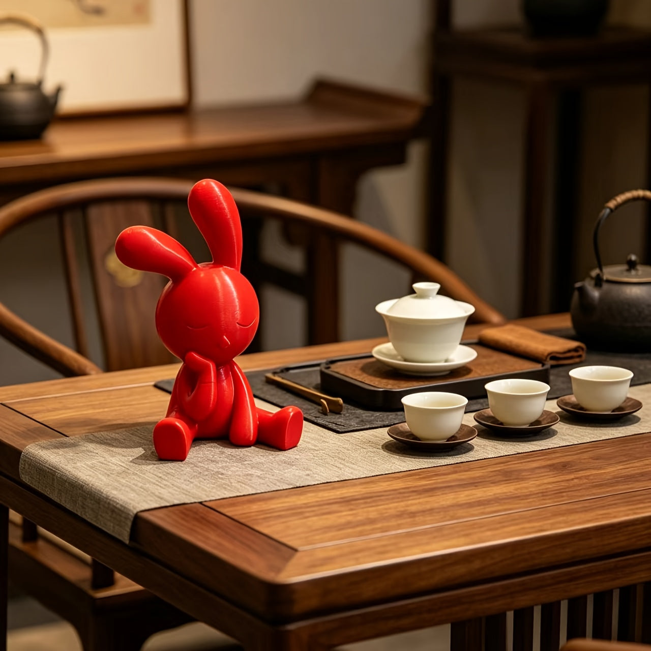 Tnessential Printed Meditation Rabbit Figurine 3D Decor