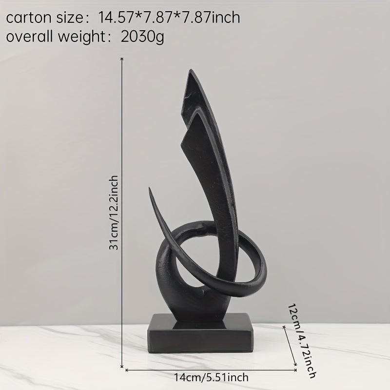 Tnessential Modern Minimalist Abstract Metal Geometric Sculpture with 3D Decor