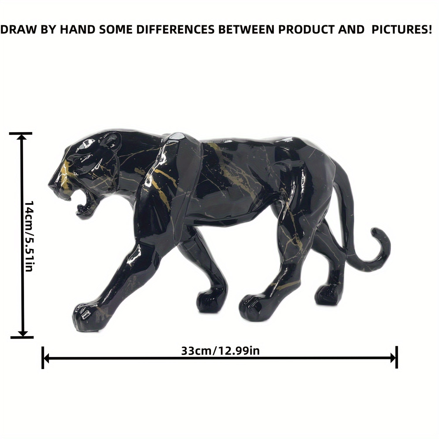 Tnessential Leopard Resin Statue 3D Decor
