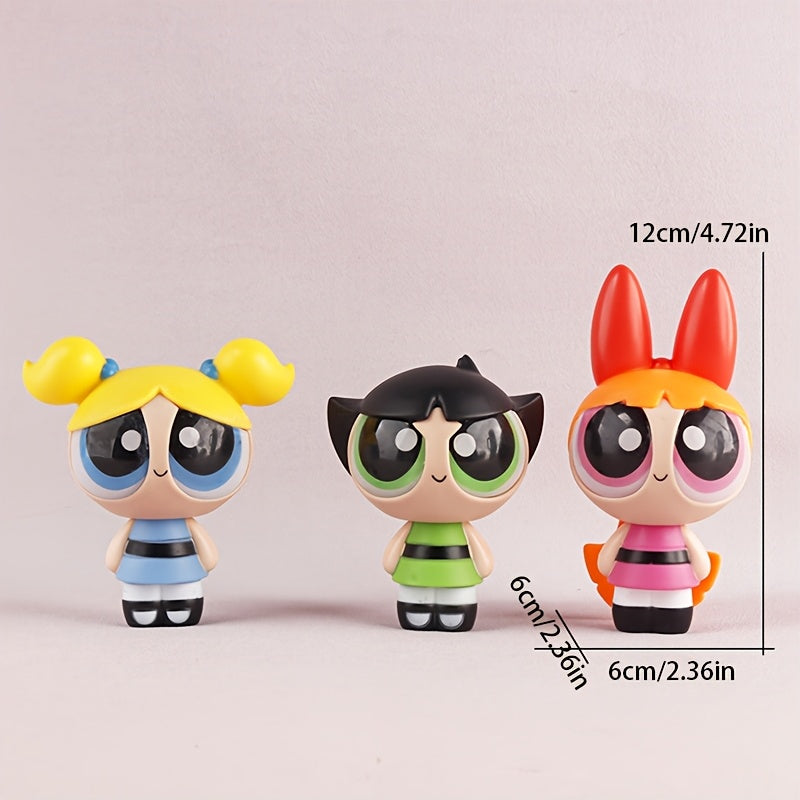 Tnessential Powerpuff Collectible Figure Set 3D Decor