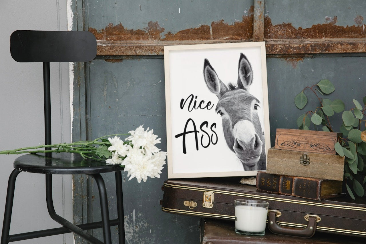 FUNNY DONKEY CANVAS POSTER