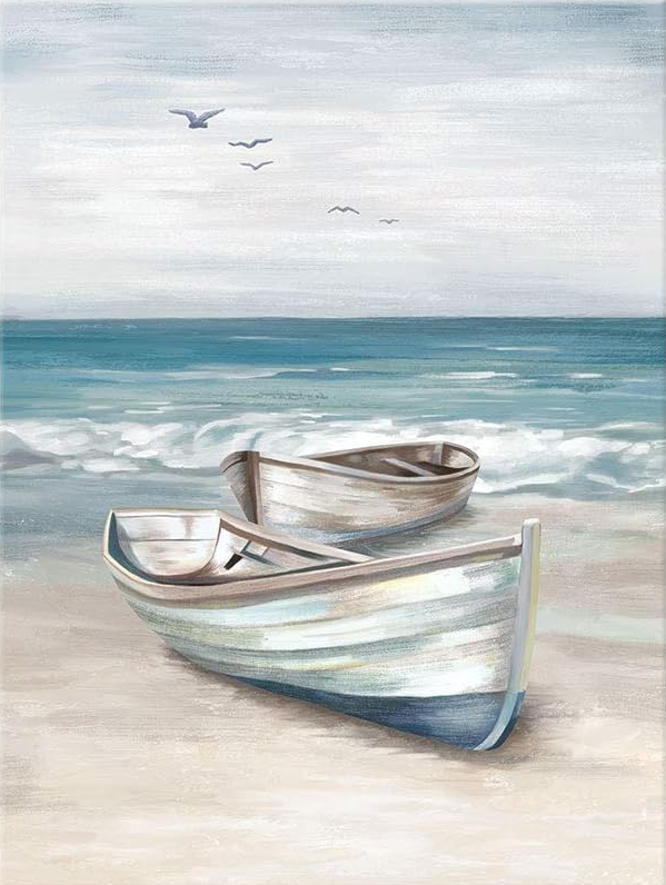 BEAUTIFUL BOAT PAINTING CANVAS POSTER