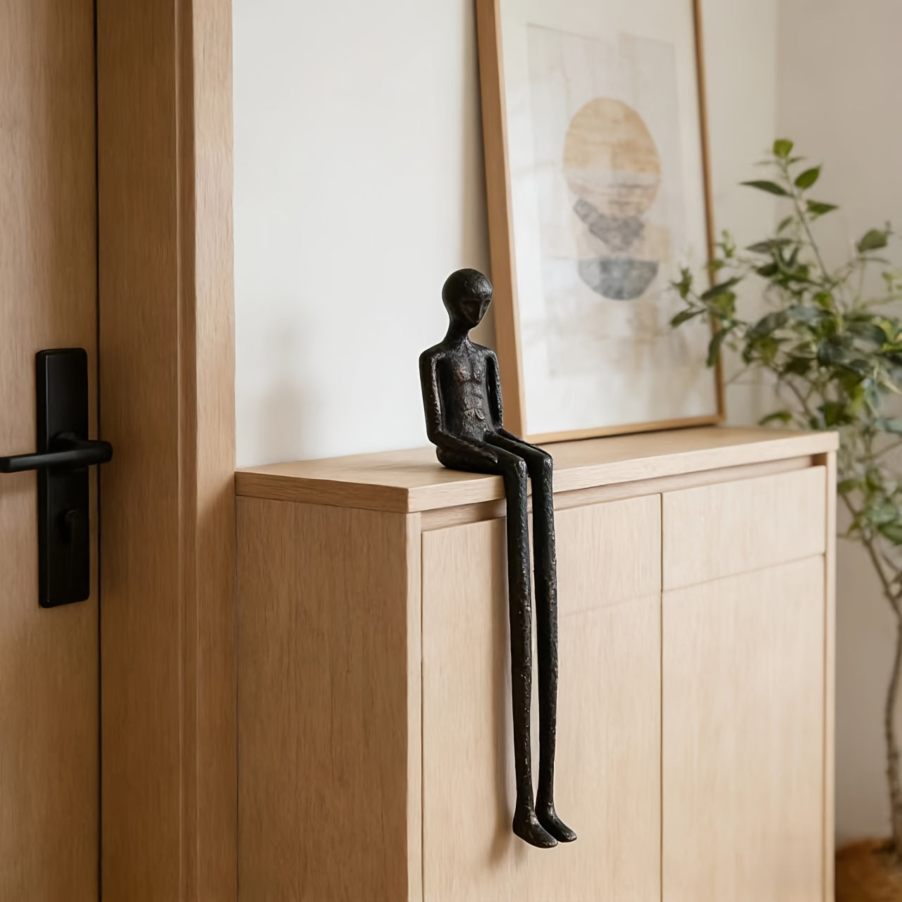 Tnessential Abstract Modern Minimalist Tall Figure Sculpture 3D Decor