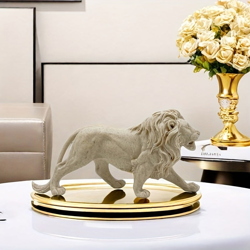 Tnessential Majestic Walking Lion Statue 3D Decor