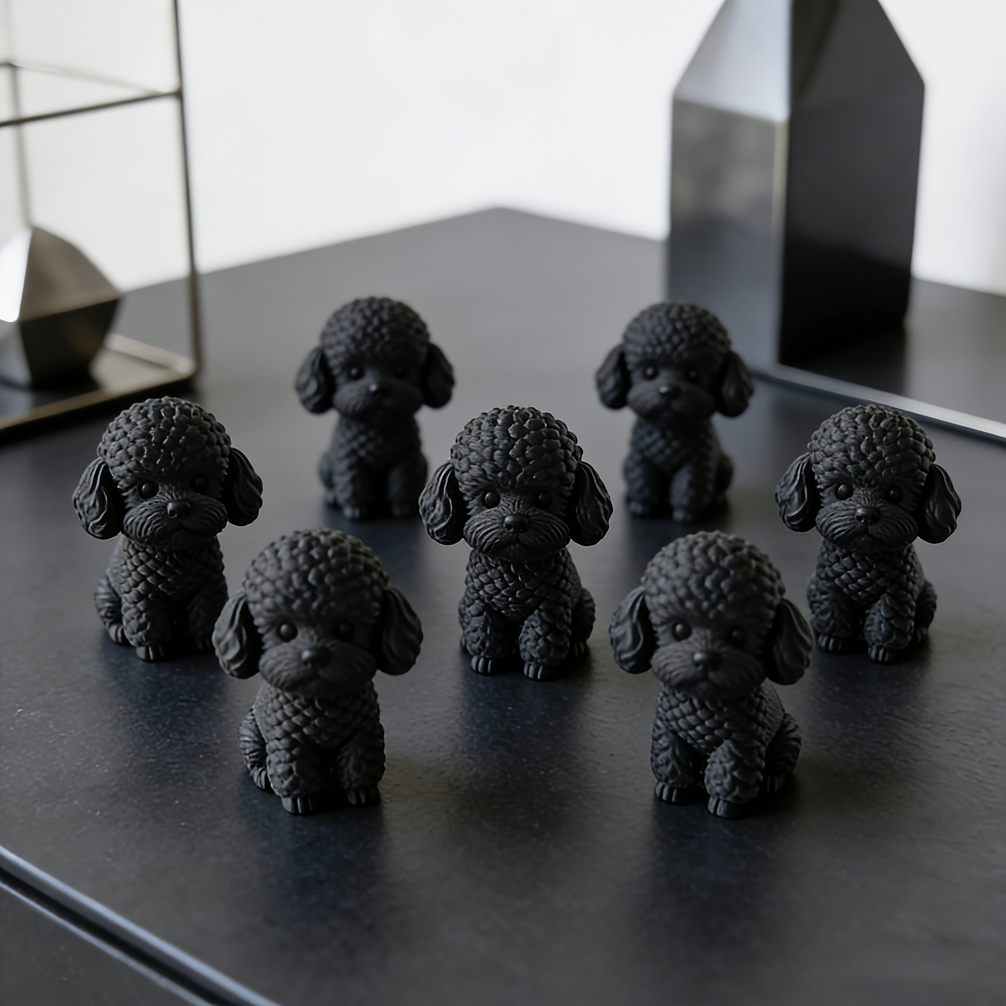 Tnessential Modern Teddy Poodle Sculpture Minimalist Dog Statue 3D Decor