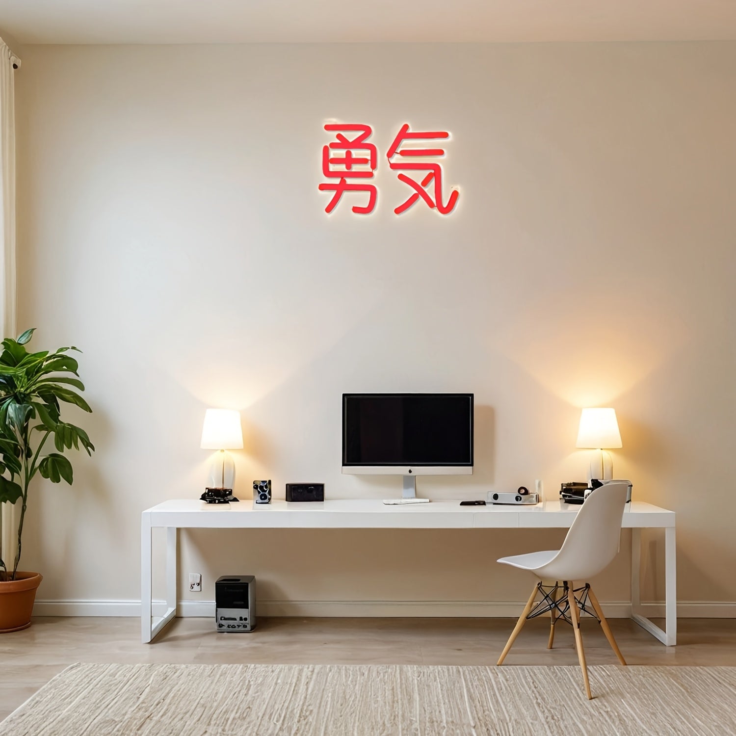 Tnessential Japanese YU KI Courage Neon Signs Cute Wall Decor 3D Decor