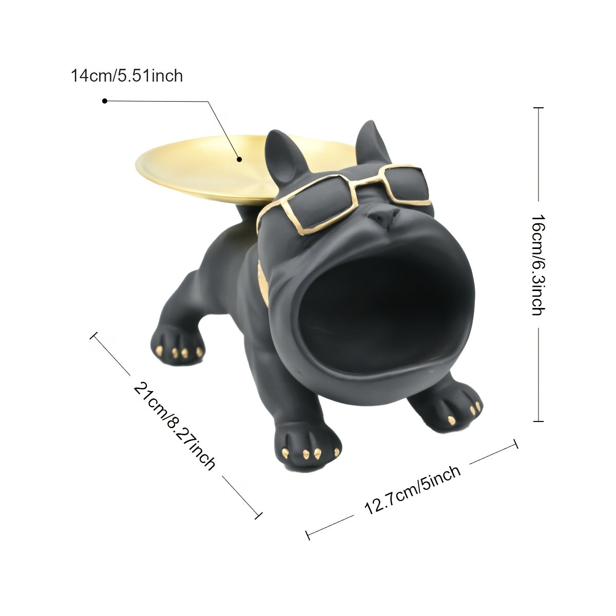 Tnessential Chic Dog Statue Resin Storage Tray 3D Decor