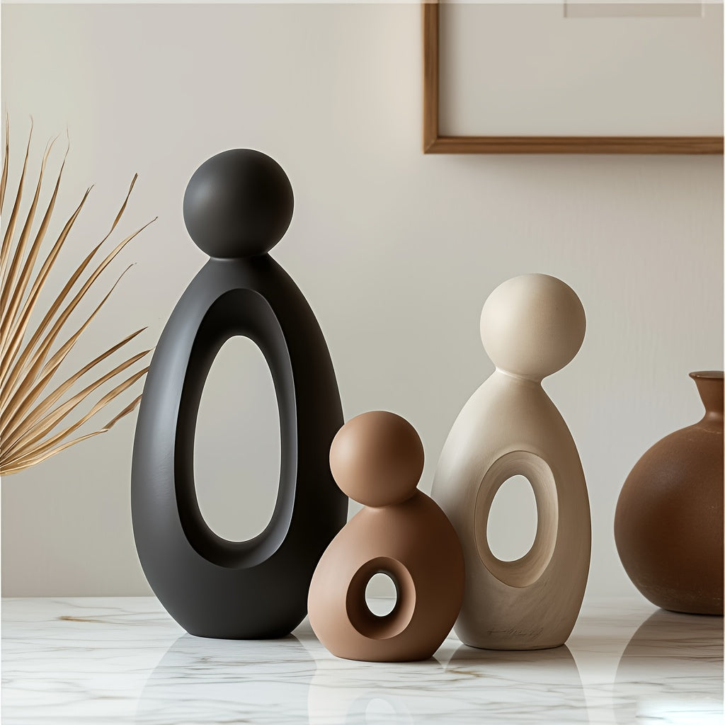 Tnessential Set of Minimalist-style Resin Ornaments Featuring Simple 3D Decor