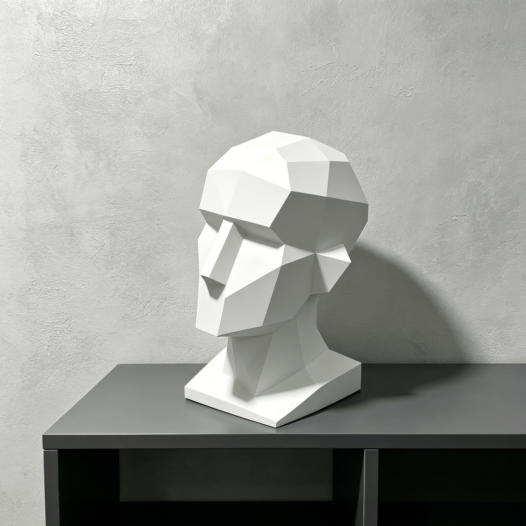 Tnessential One 3d-printed Abstract Polygonal Head Sculpture 3D Decor