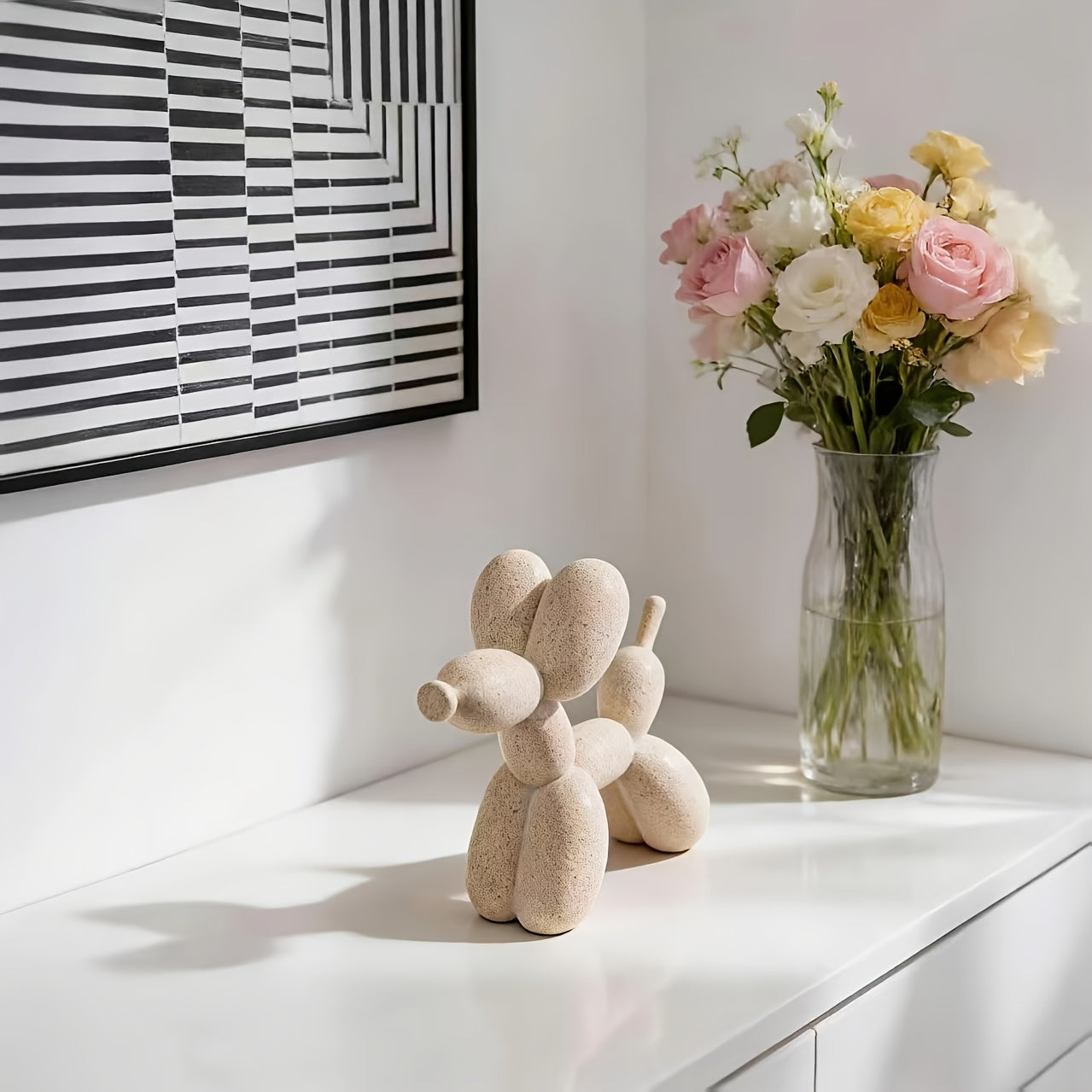 Tnessential Modern Minimalist Balloon Dog Statue 3D Decor